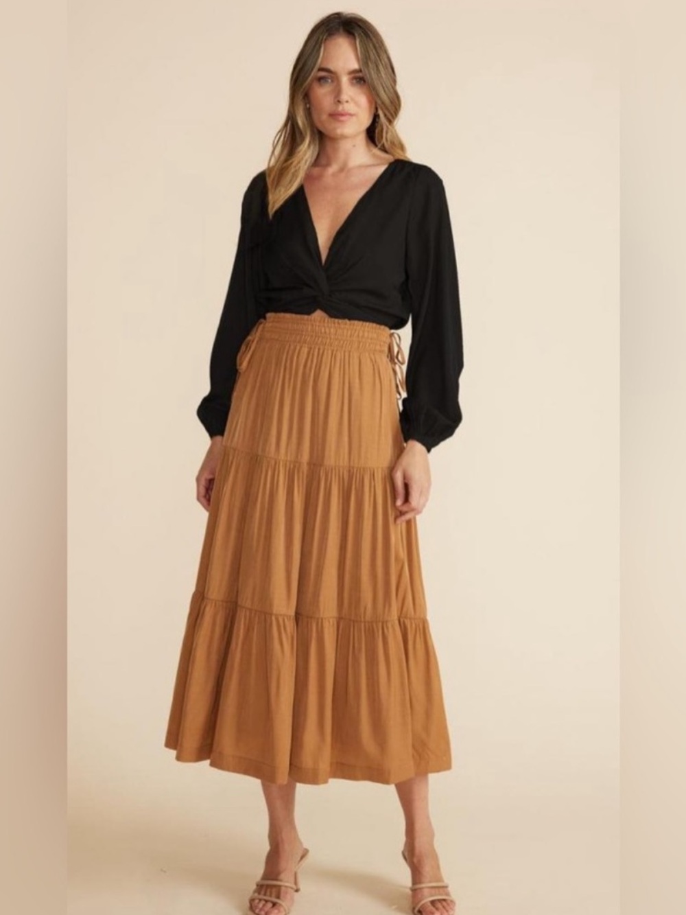 MINKPINK Harper Twist Blouse in Black NWT Small